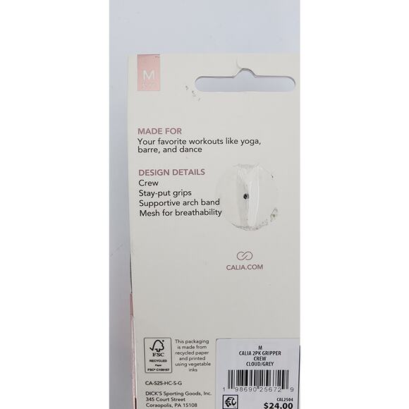 New NWT Calia Studio Women's Gripper Crew Socks 2- Pack - Picture 8 of 8